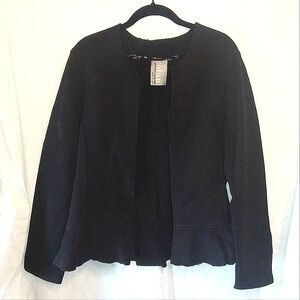 Dolan Left Coast Black Long Sleeve All Around Raw Hem Ruffled Women's Size L
